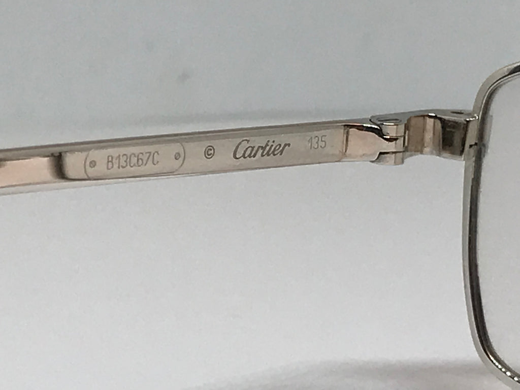 Cartier Santos Platinum Gold Vintage Sunglasses Glasses Eyeglasses Frame - Braglia