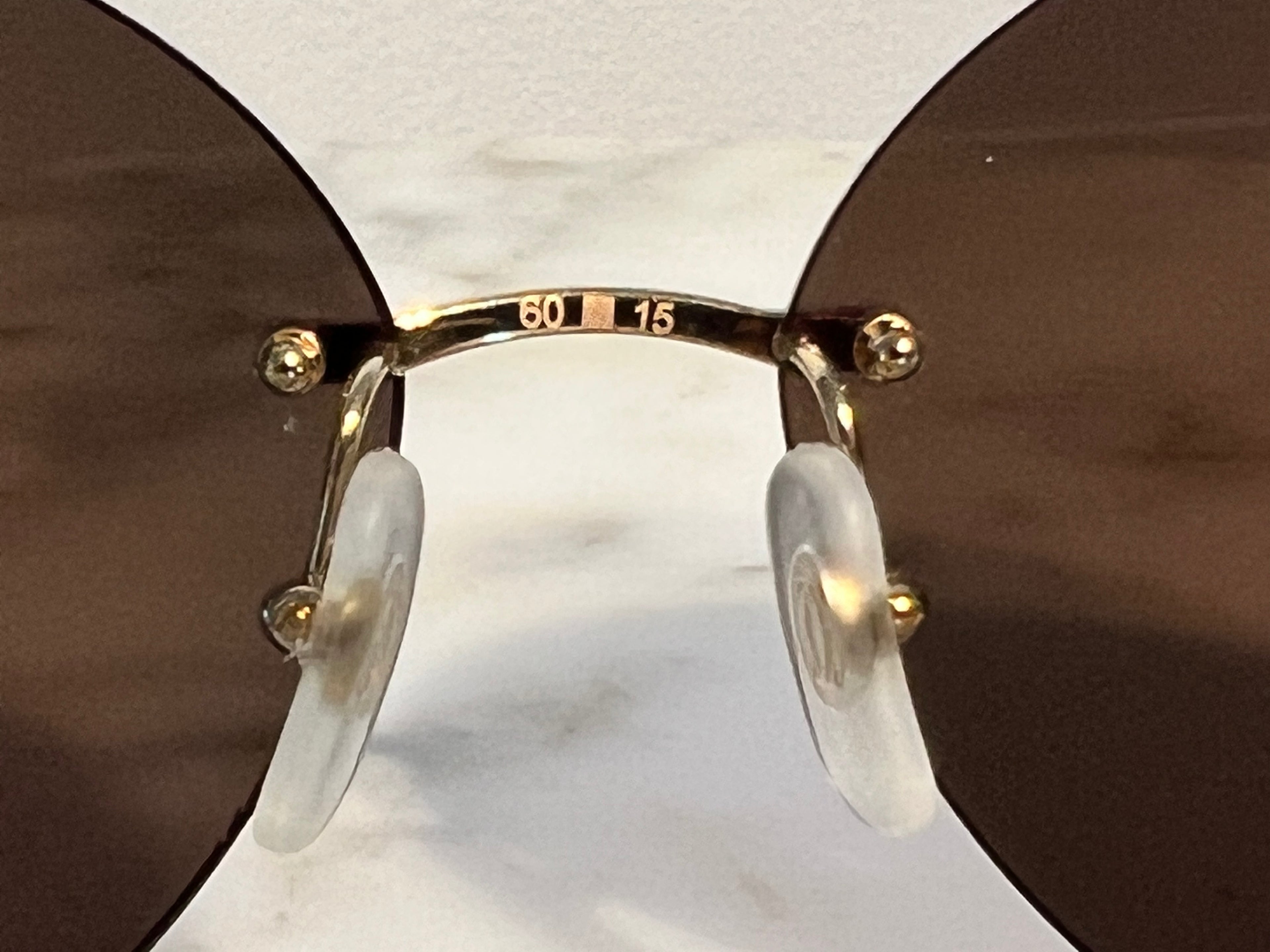 Cartier Gold Panthere Rimless Frames Sunglasses Glasses