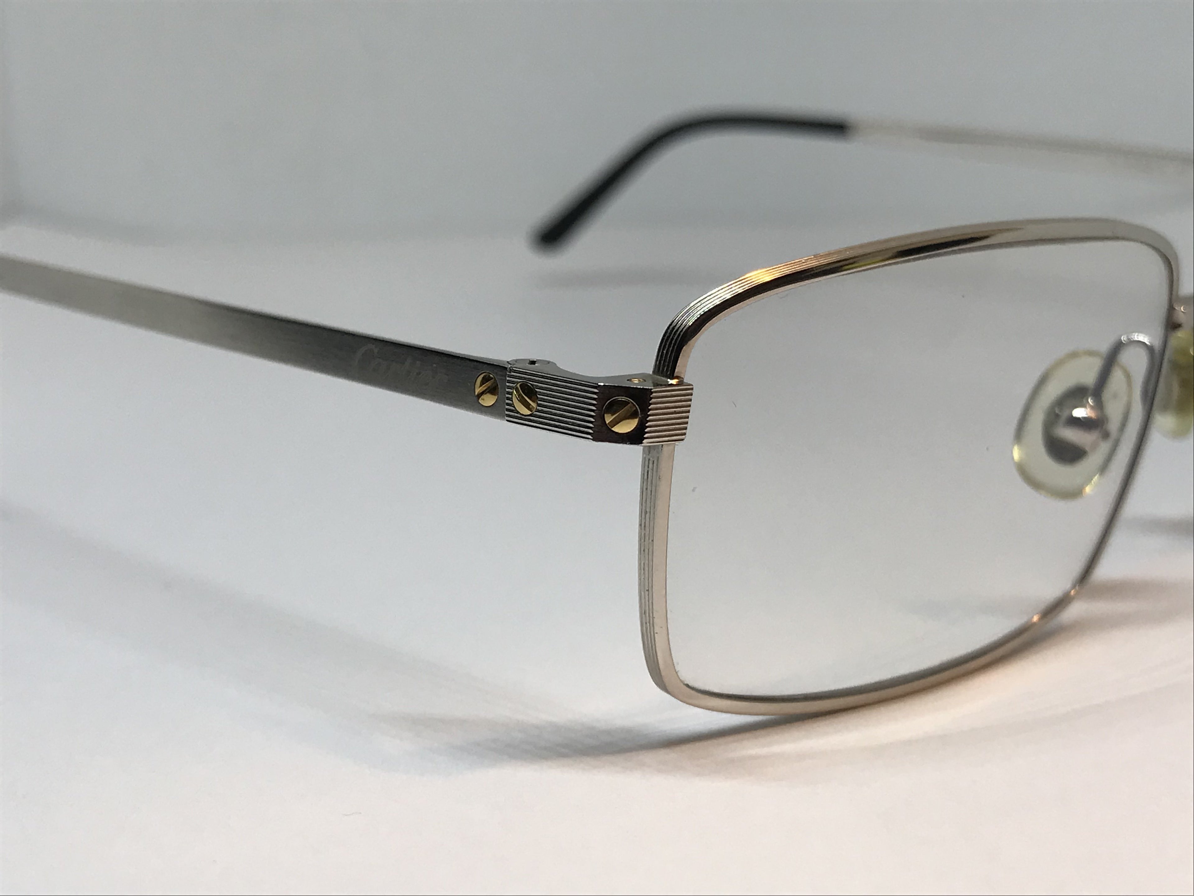 Cartier Santos Platinum Gold Vintage Sunglasses Glasses Eyeglasses Frame - Braglia