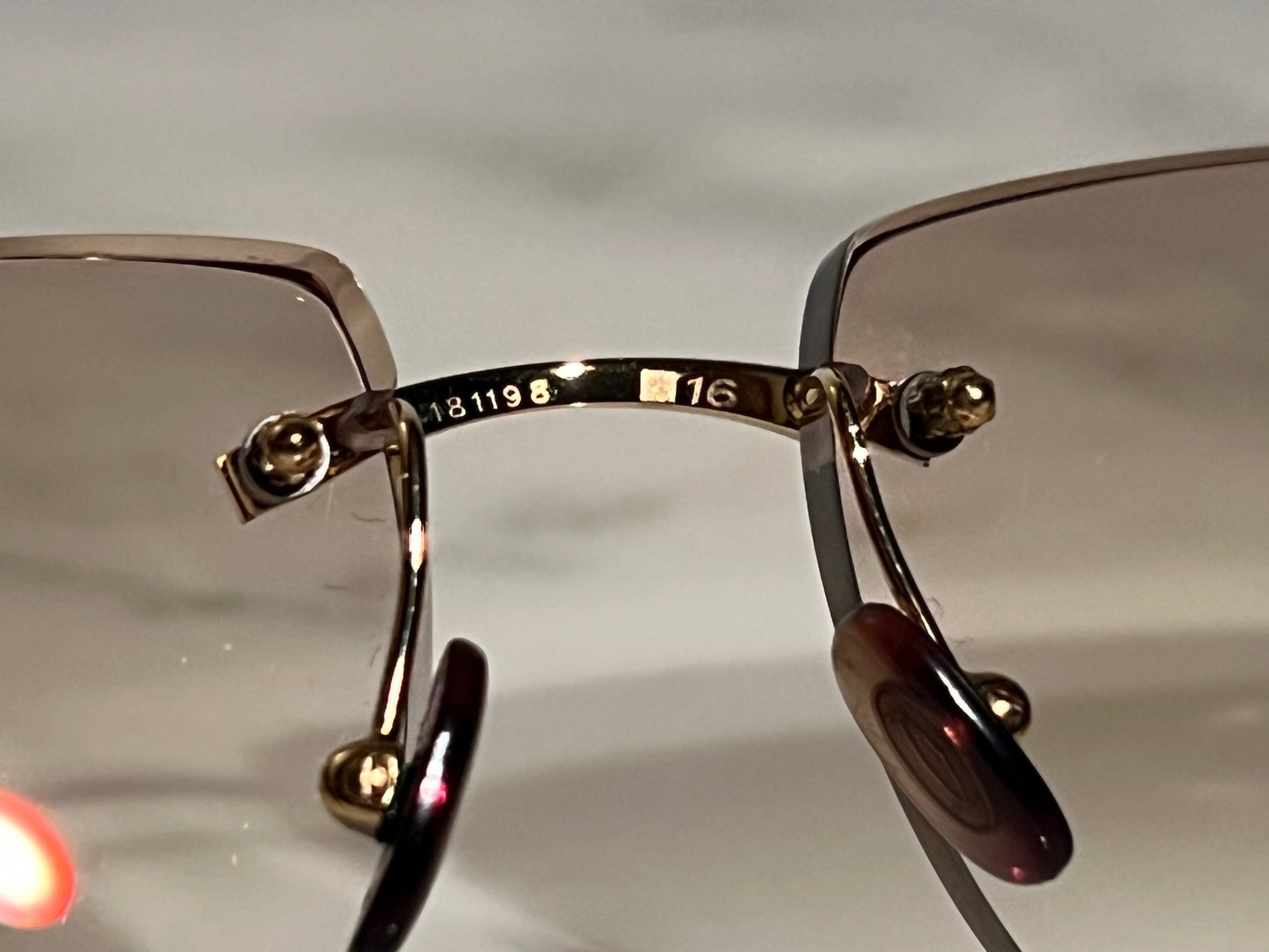 Cartier Logos Bubinga Wood Gold C’decor Frames Sunglasses Glasses