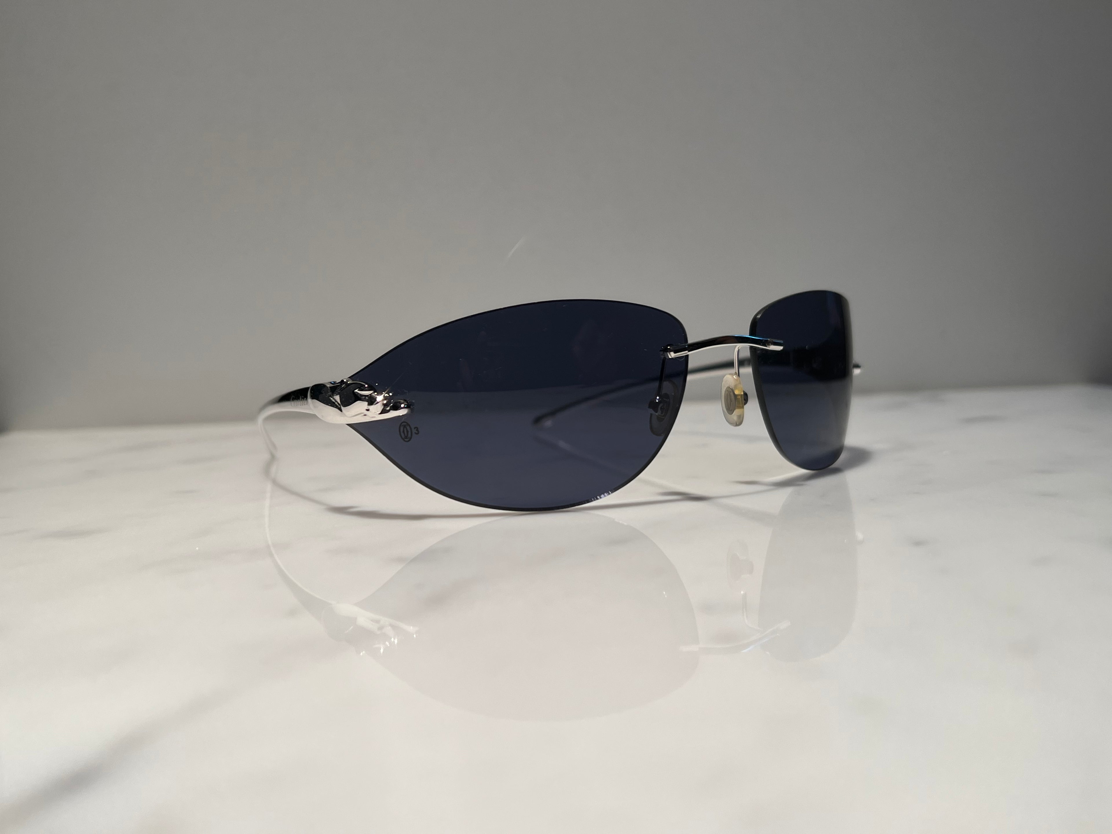 Cartier Panthere C Decor Platinum Sunglasses Glasses Eyeglasses Frames