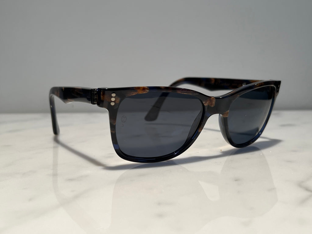 Cartier Duke Square Vintage Glasses Sunglasses Frames Horn Woods Platinum
