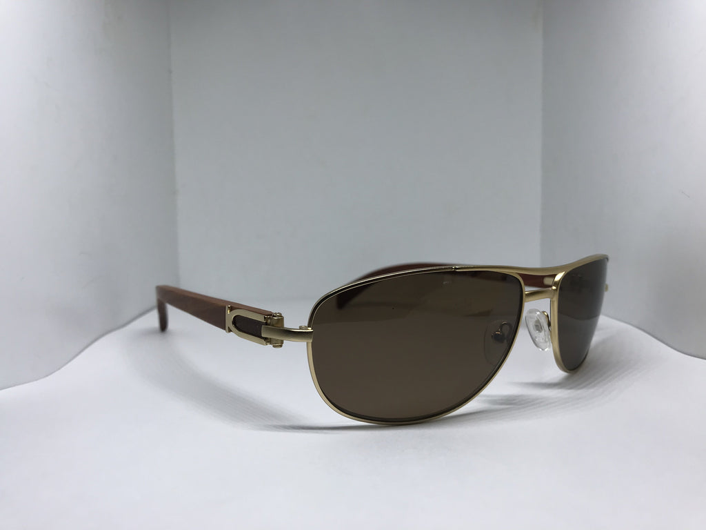 Porta Romana 1861 100pb Gold Wood Sunglasses - Braglia