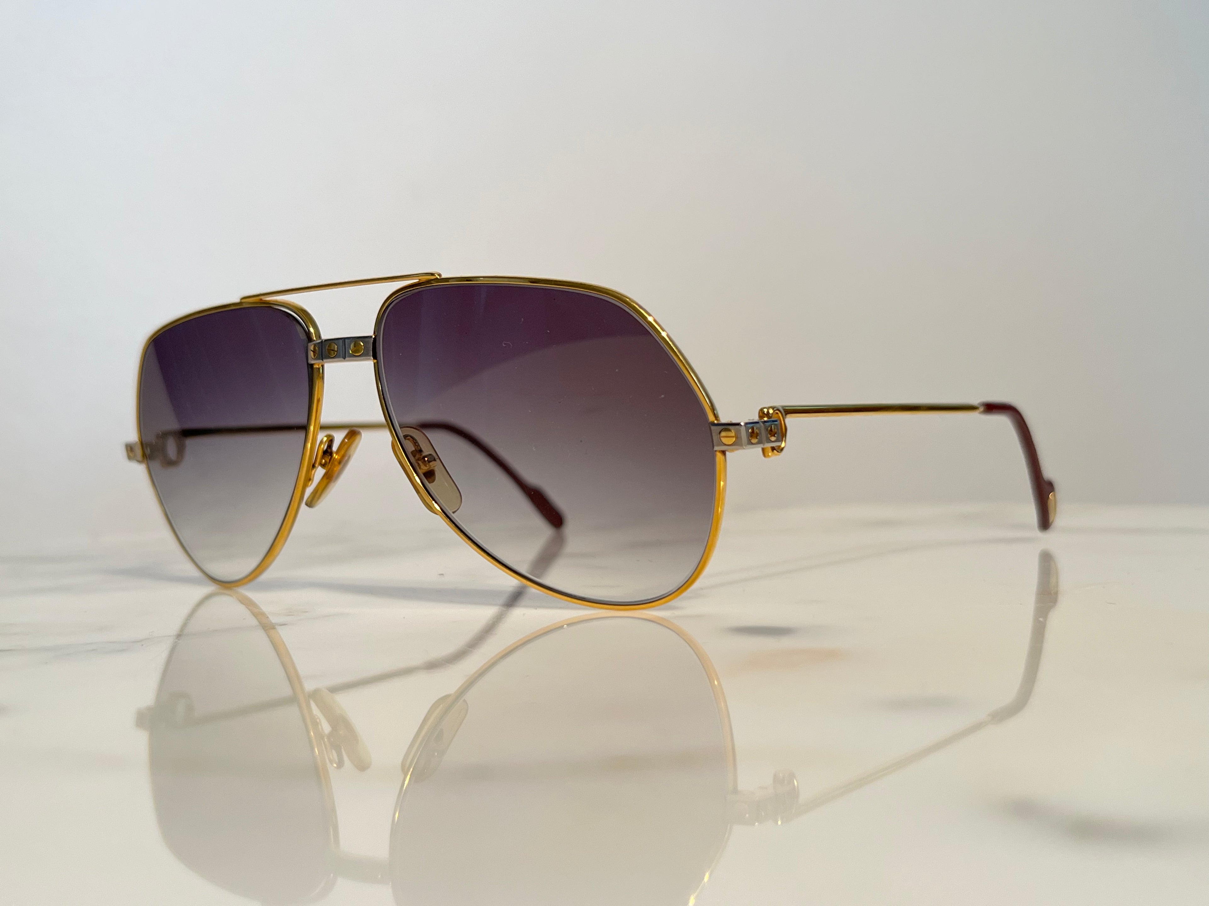 Cartier Gold Santos Frames Sunglasses Glasses