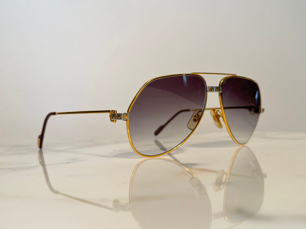 Cartier Gold Santos Frames Sunglasses Glasses