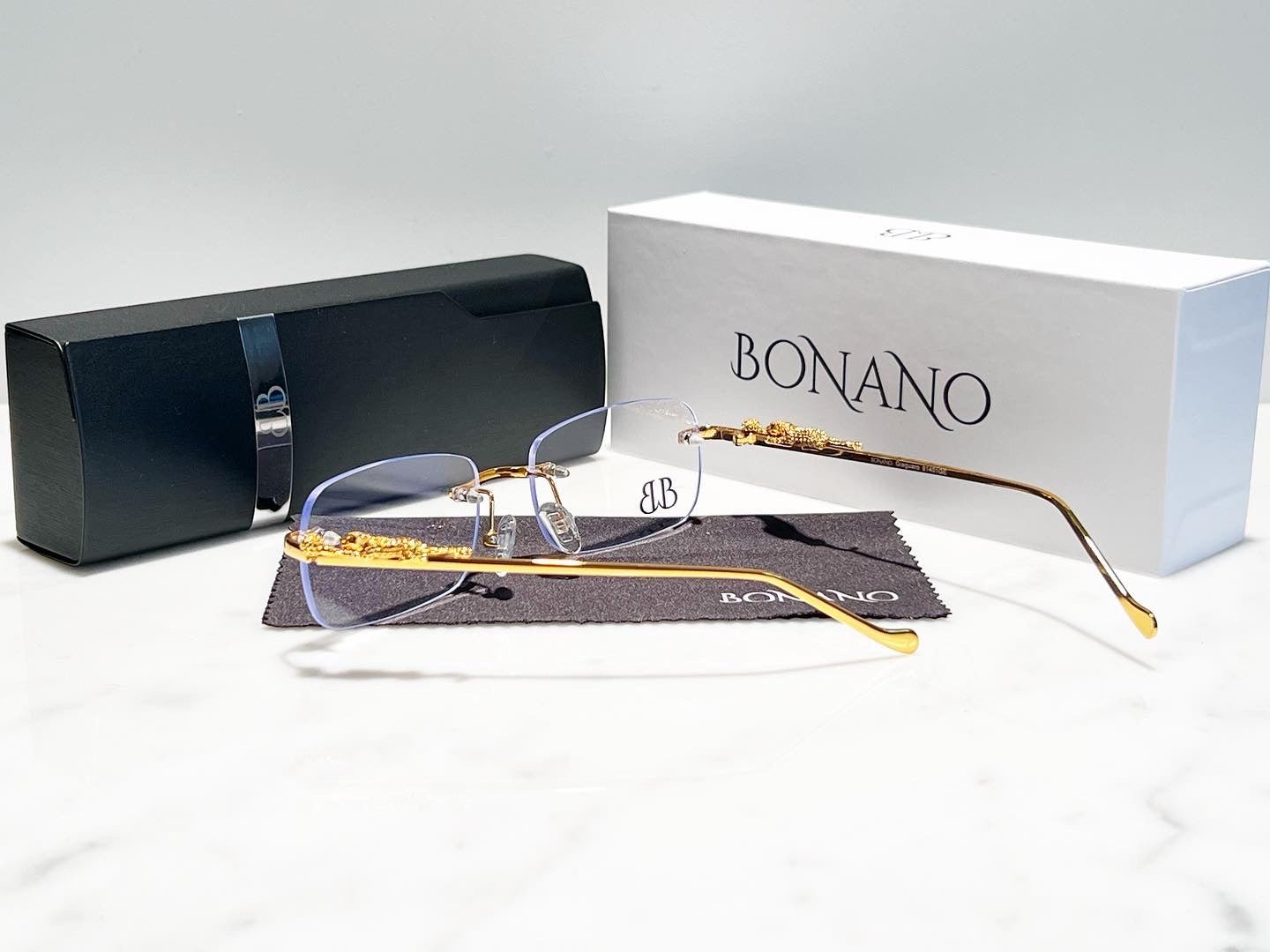 Bonano Giaguaro Gold Eyeglasses Frame