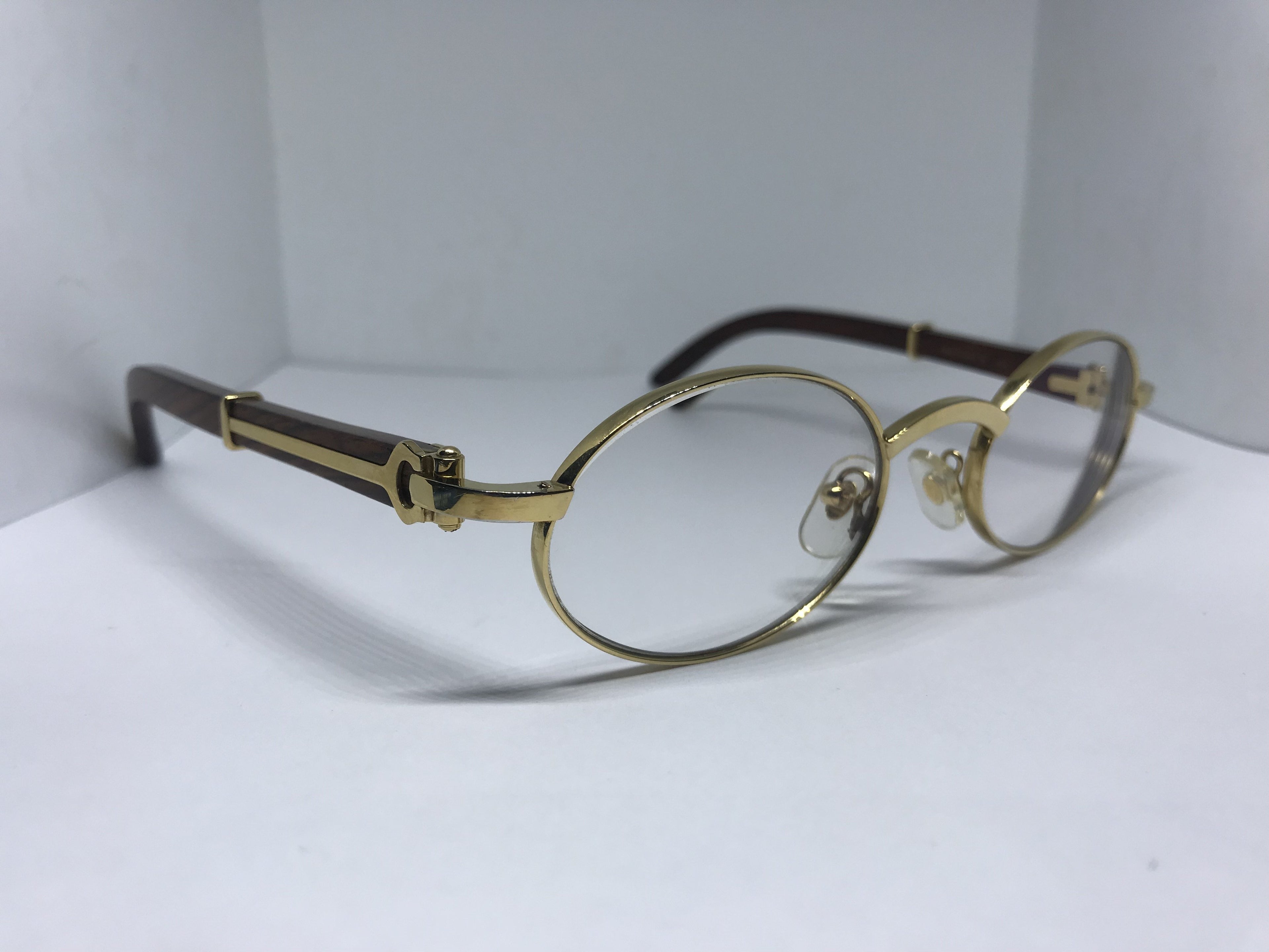 Cartier Sicier Vintage 18k Gold/ African Bubinga Wood sunglasses glasses - Braglia