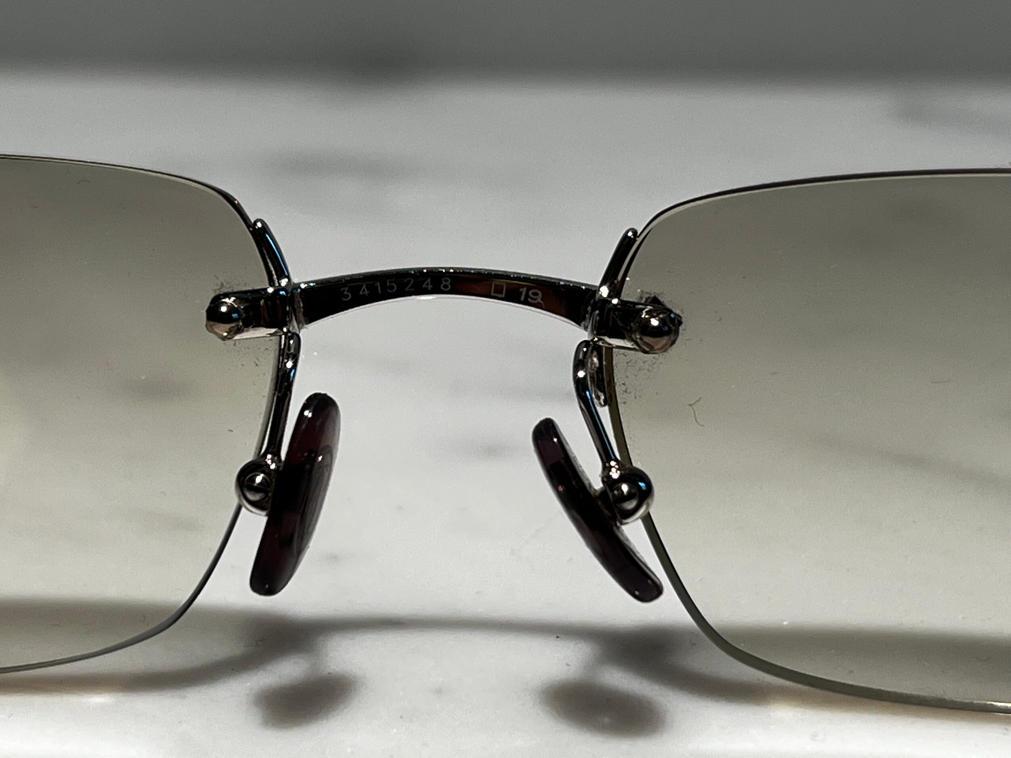 Cartier Rimless Platinum C’decor Vintage Glasses Sunglasses Eyeglasses Buffs