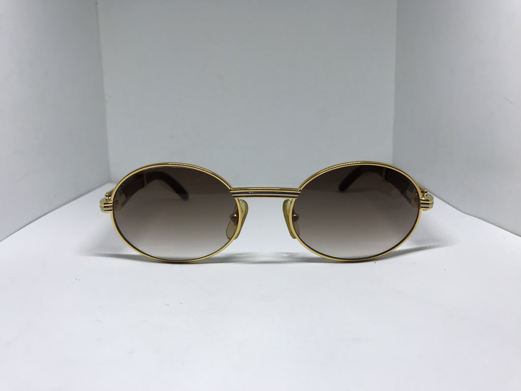 Cartier Giverny Wood Gold 22k Sunglasses Glasses - Braglia