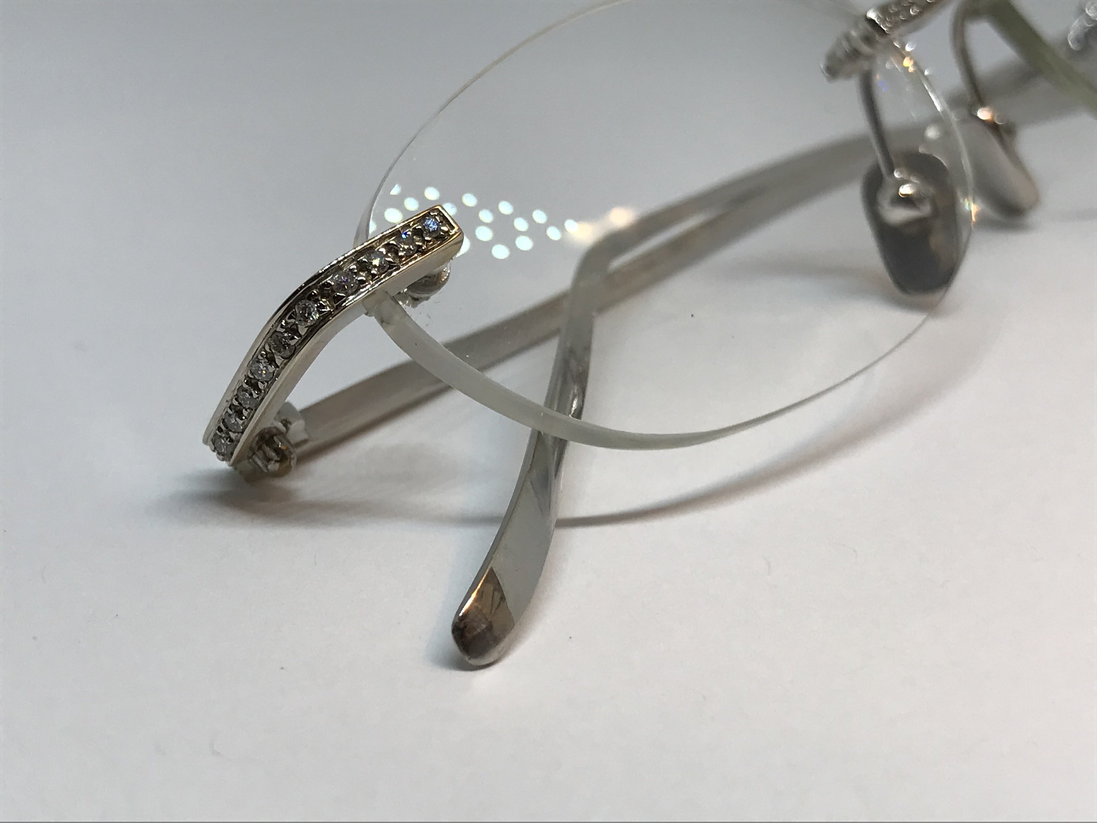 David Eden Solid 14k white gold eyeglasses sunglasses frame - Braglia