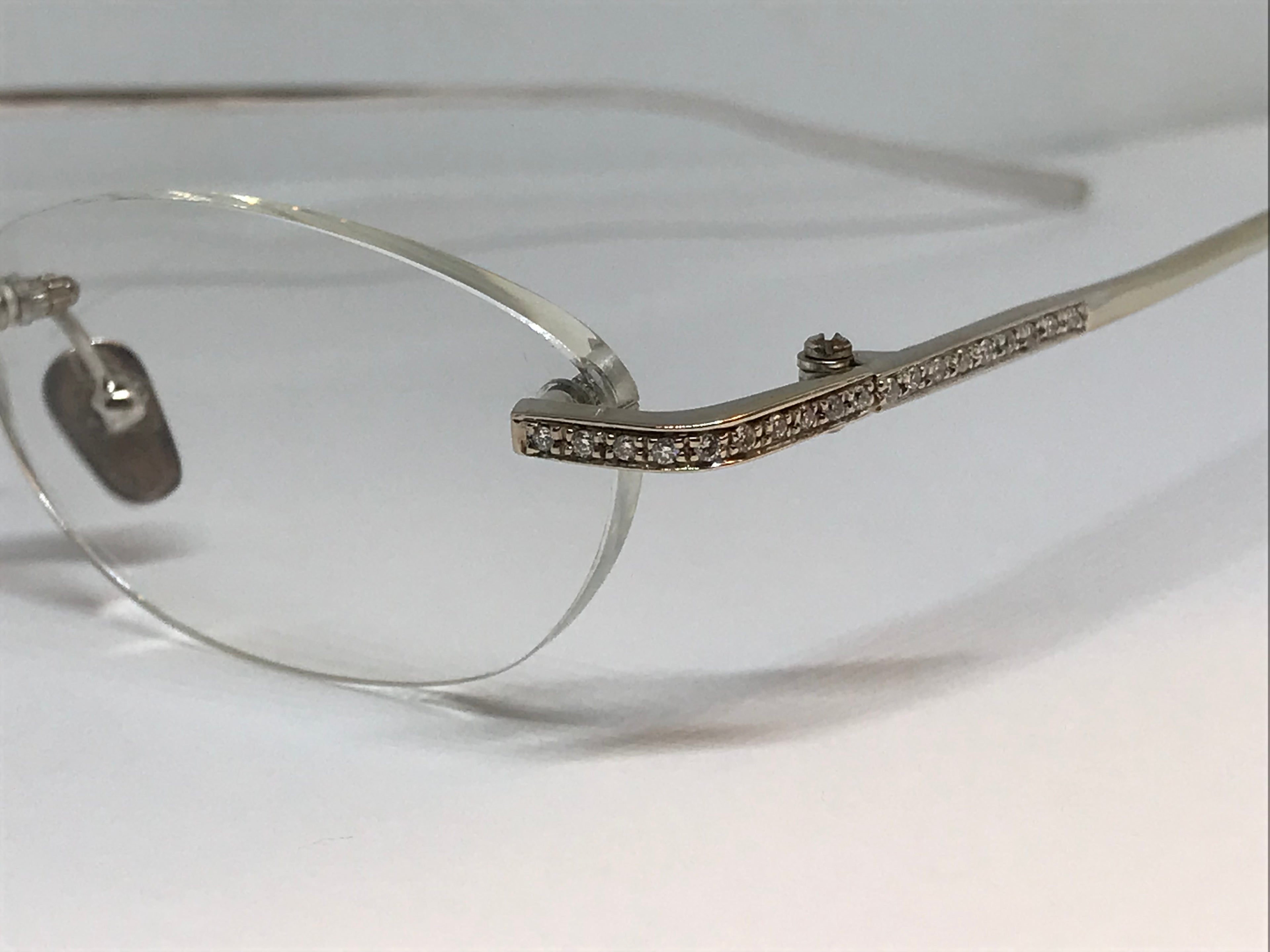 David Eden Solid 14k white gold eyeglasses sunglasses frame - Braglia