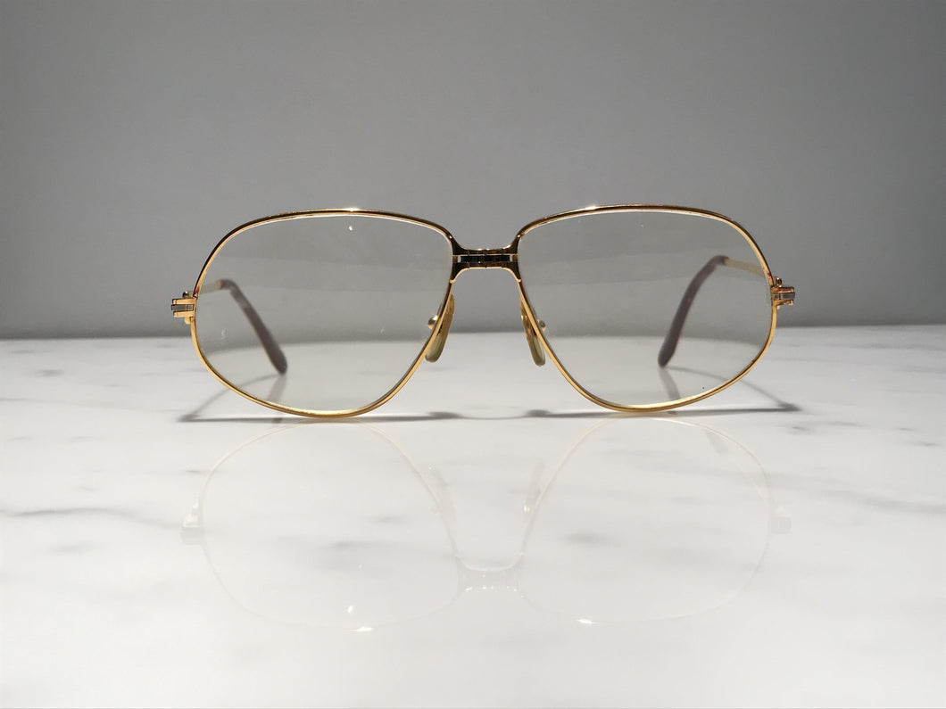 Cartier Panthere Vendome Decor Gold Vintage Sunglasses Glasses Eyeglasses Frame