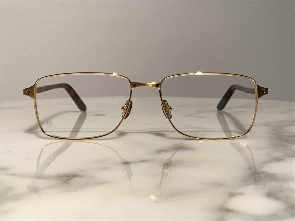 Cartier Havana Santos Gold Eyeglasses Sunglasses Frame - Braglia