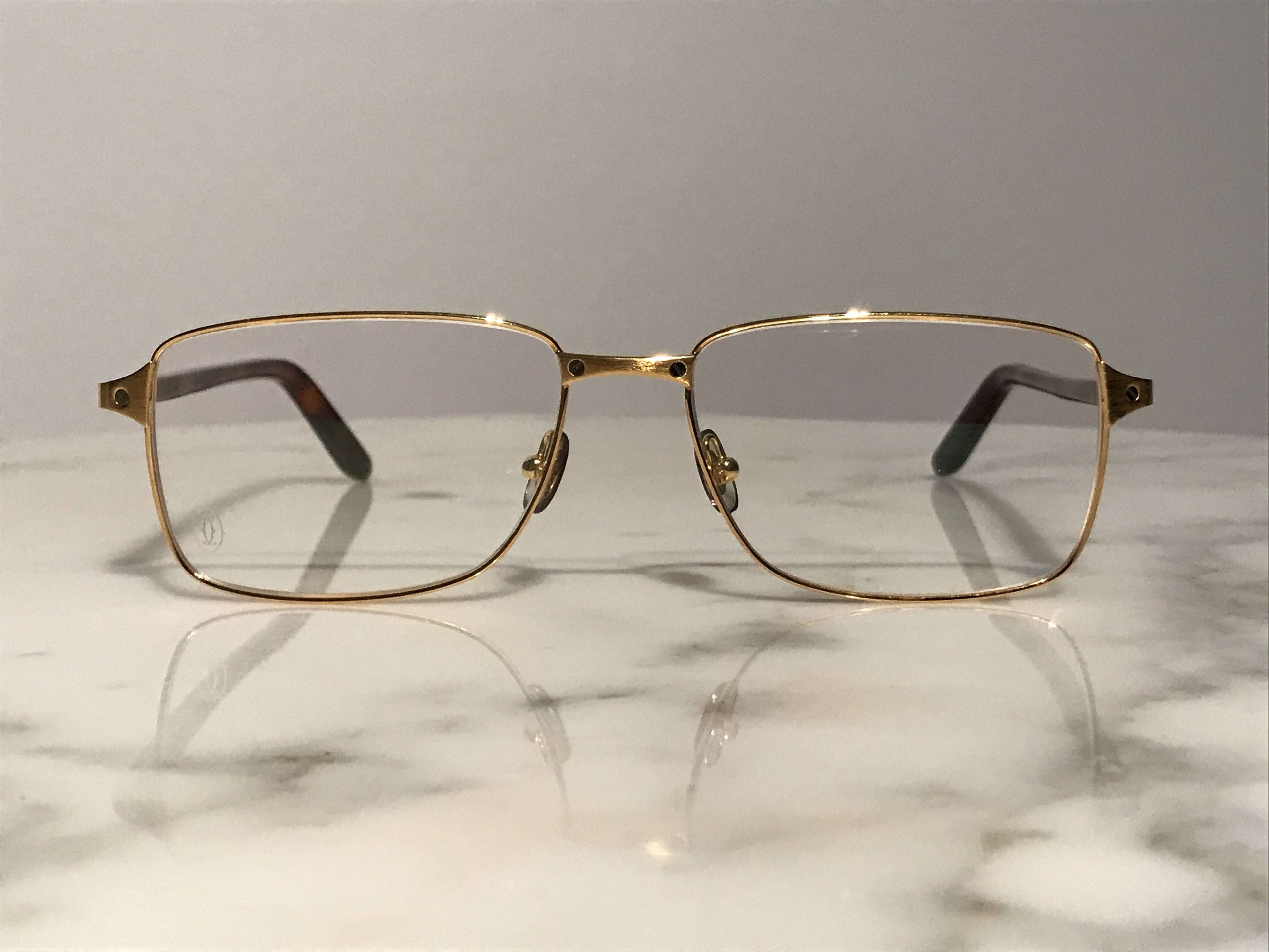 Cartier Havana Santos Gold Eyeglasses Sunglasses Frame - Braglia