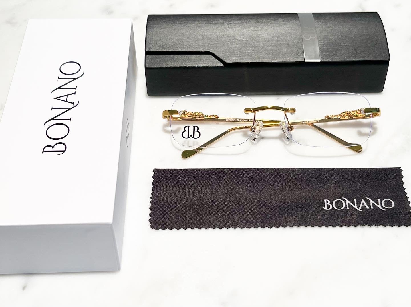 Bonano Giaguaro Gold Eyeglasses Frame