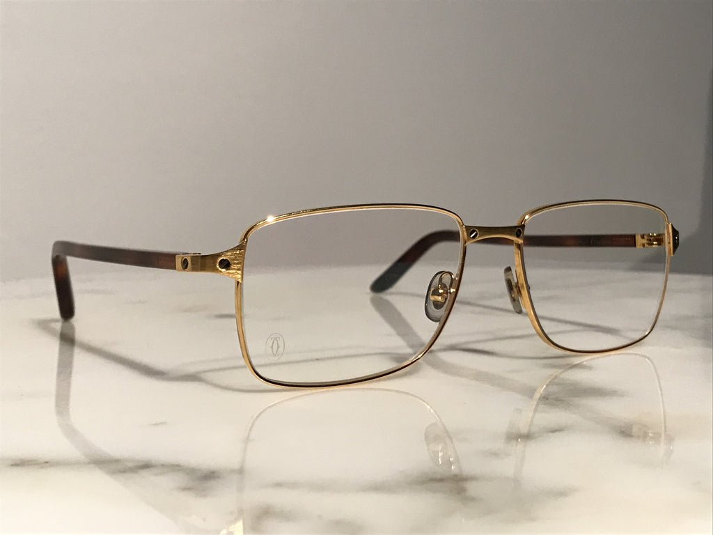 Cartier Havana Santos Gold Eyeglasses Sunglasses Frame - Braglia