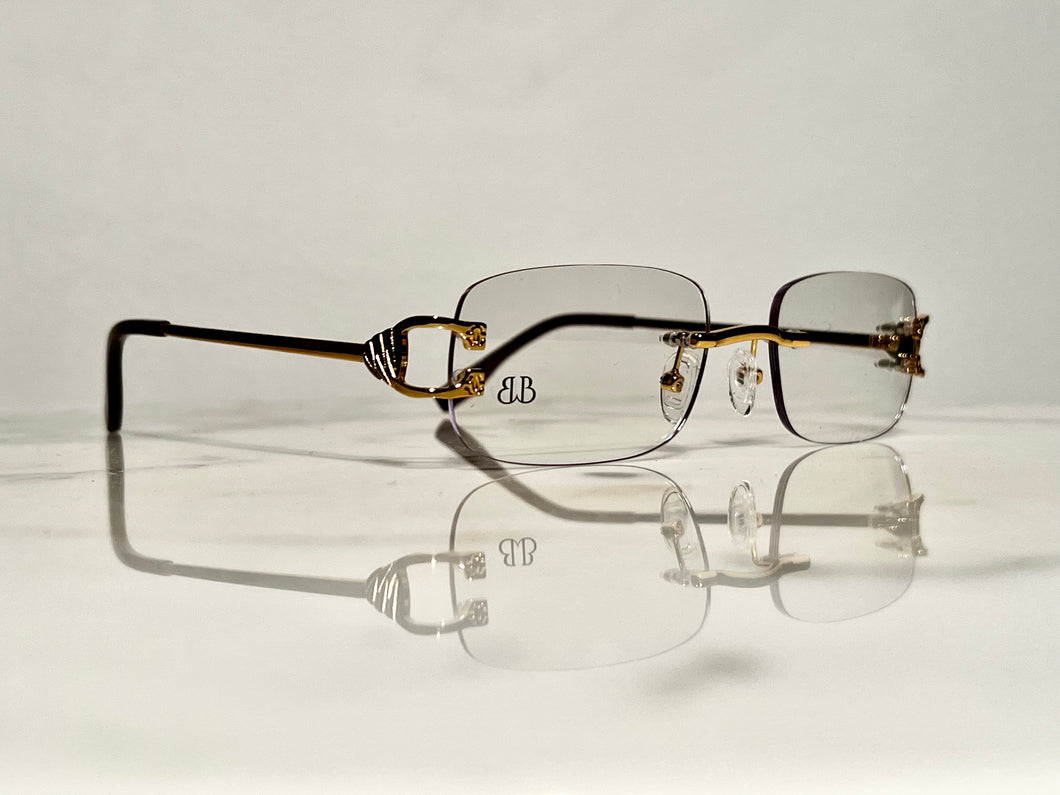 Bonano Venician Gold Rimless Eyeglasses Frame