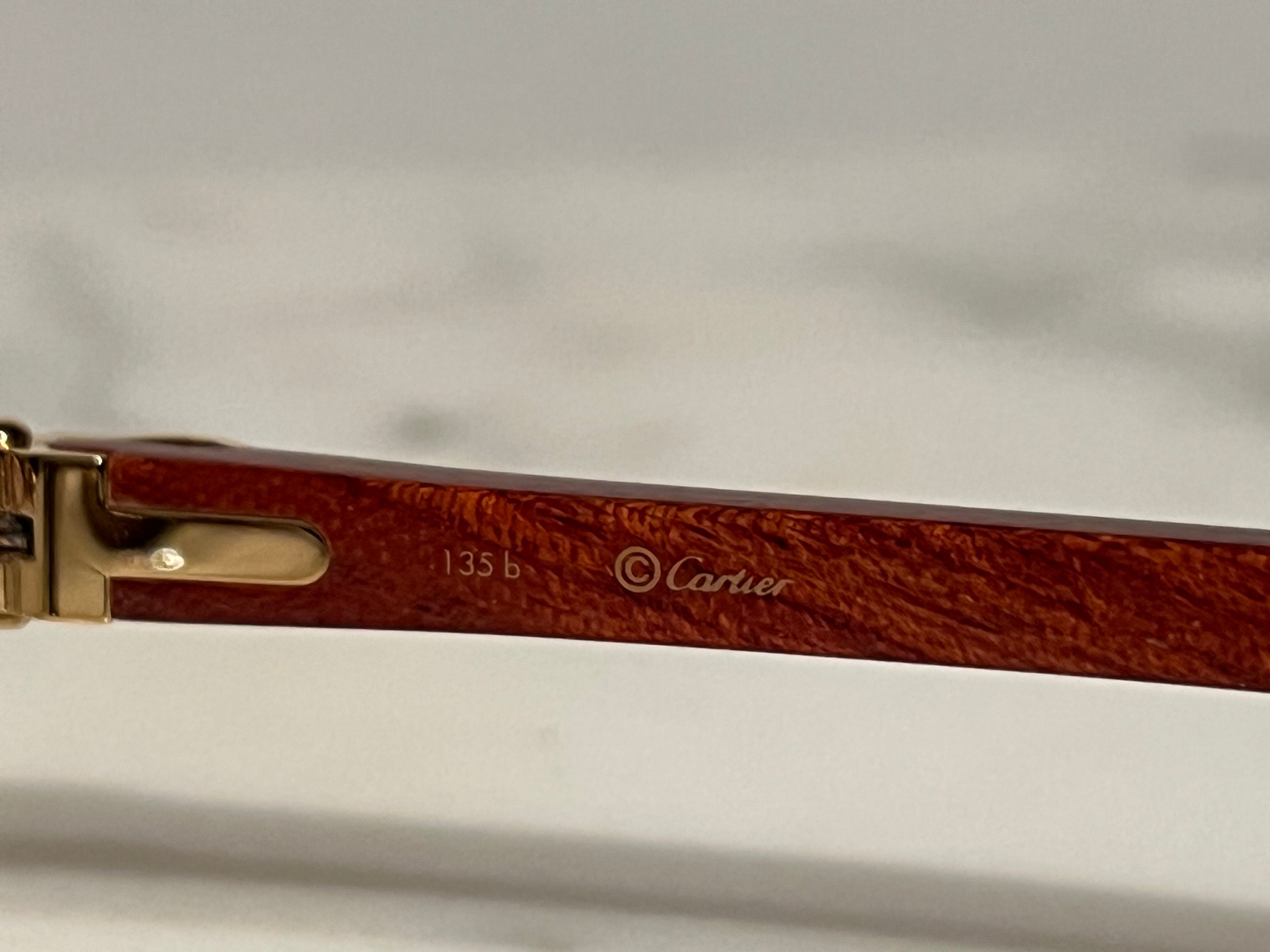 Cartier Logos Bubinga Wood Gold C’decor Frames Sunglasses Glasses