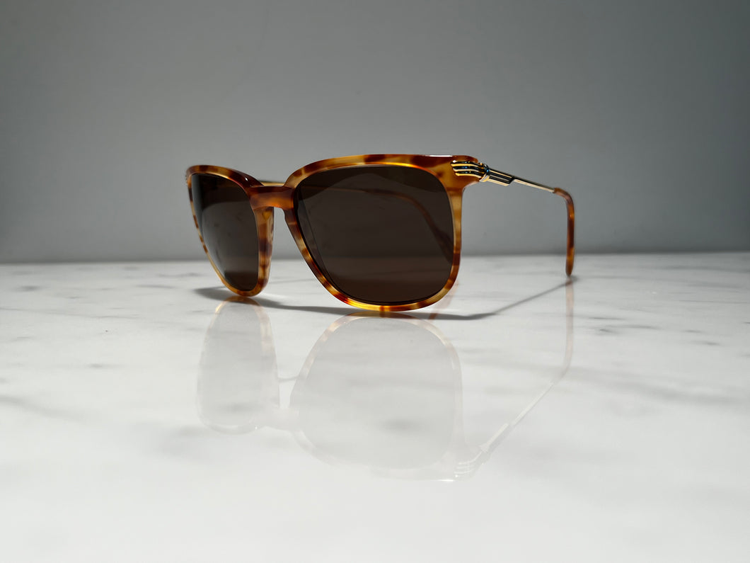 Cartier Jaspe Gold Square Vintage Glasses Sunglasses Frames Horn Woods