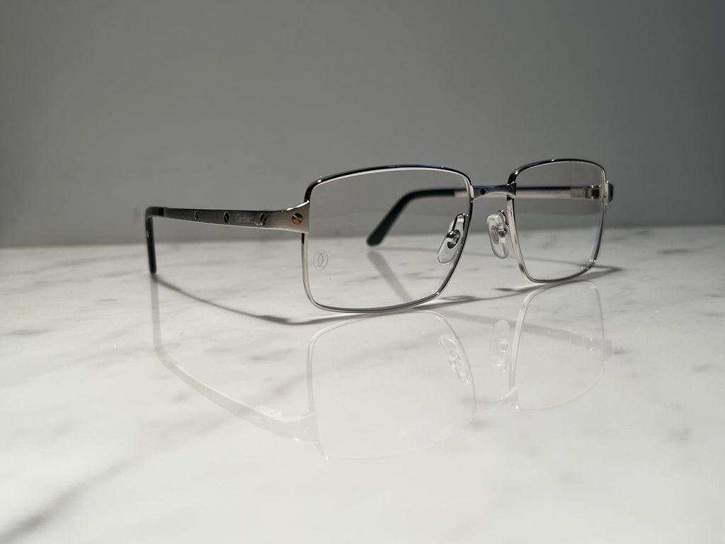 Cartier Santos Full Rim Platinum Sunglasses Glasses Eyeglasses Frame