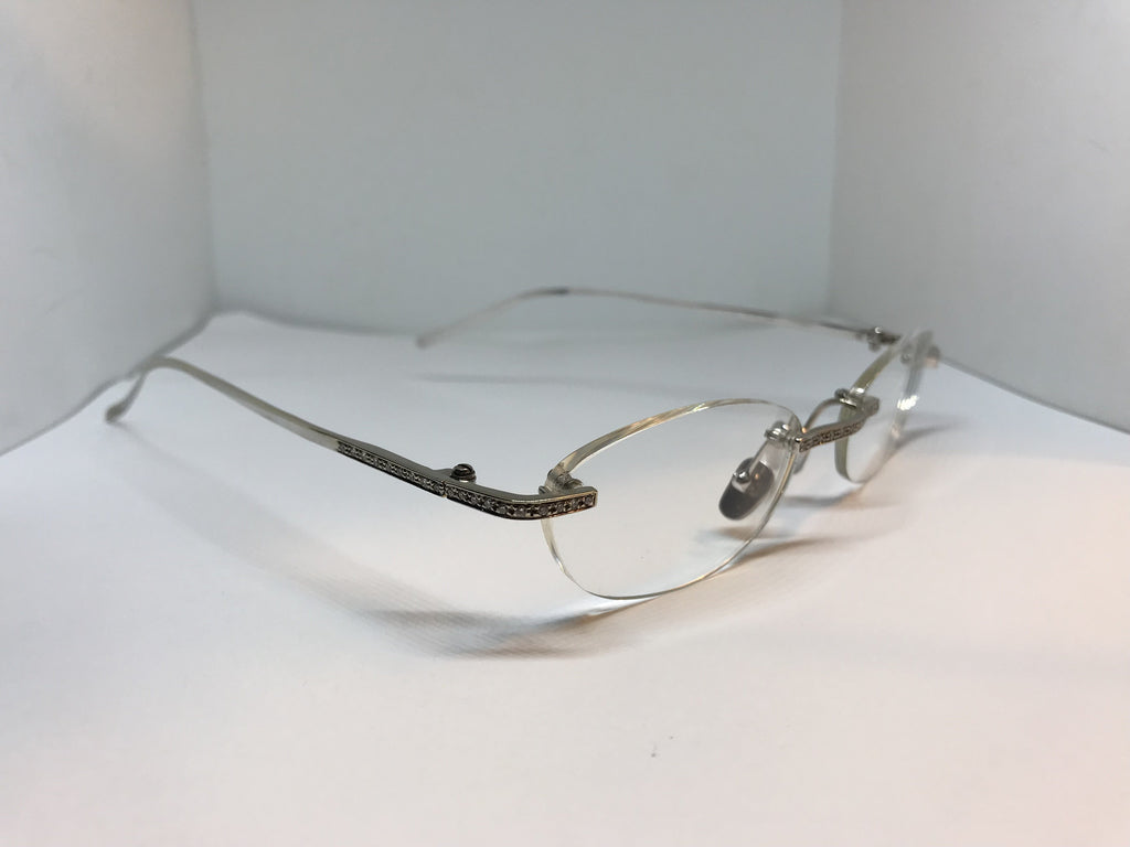 David Eden Solid 14k white gold eyeglasses sunglasses frame - Braglia
