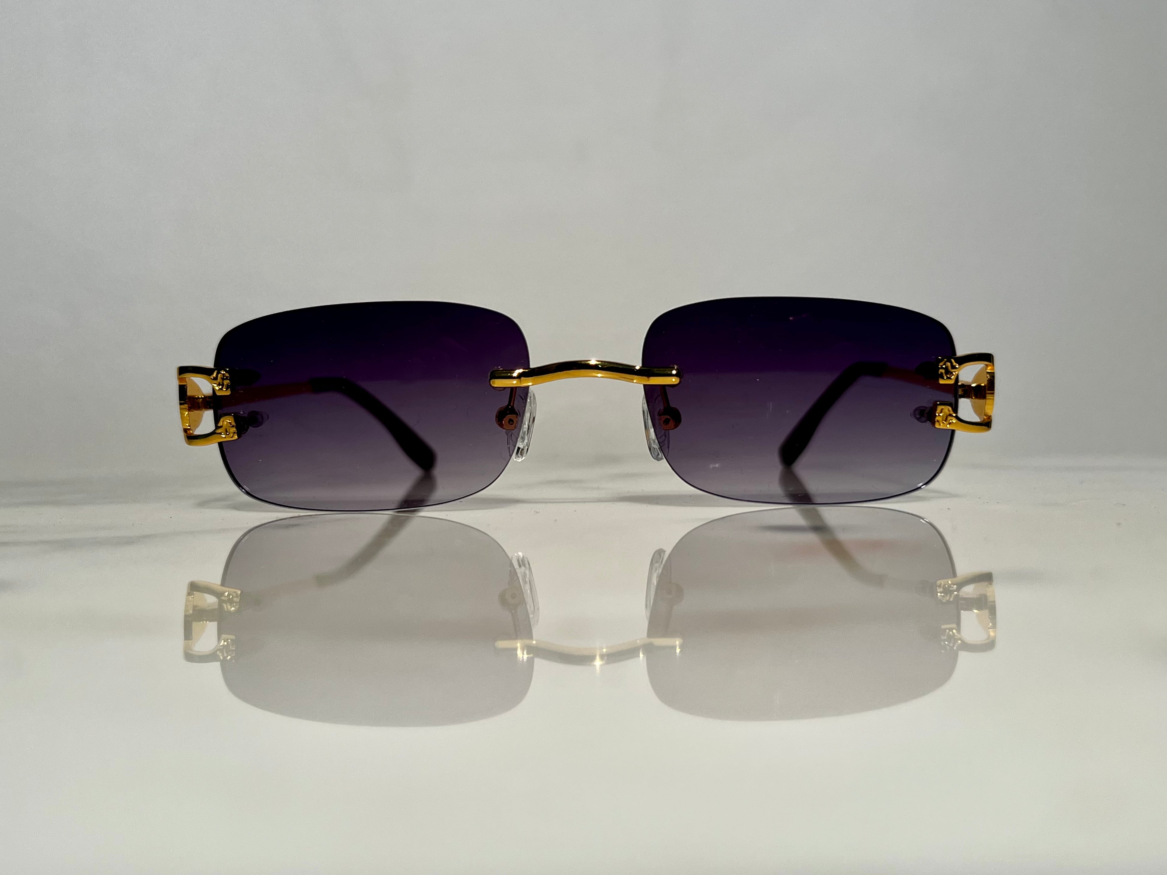Bonano Venician Gold Rimless Sunglasses Frame