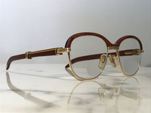 Load image into Gallery viewer, Cartier Malmaison 22k Gold Bubinga Wood Glasses Sunglasses Frame - Braglia
