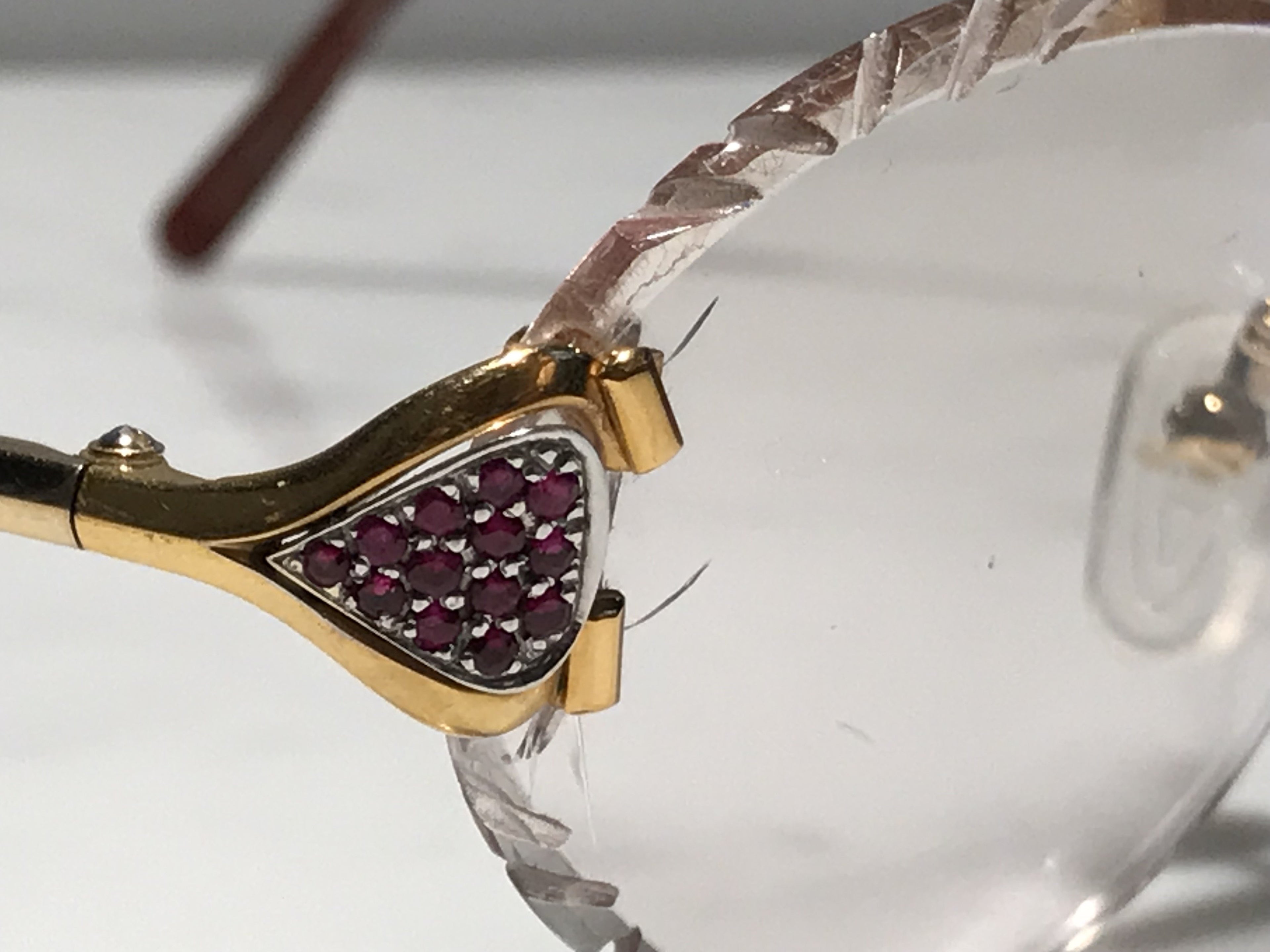 Cartier Vintage Ruby Scala C Decor Gold  Sunglasses Glasses Eyeglasses Frame