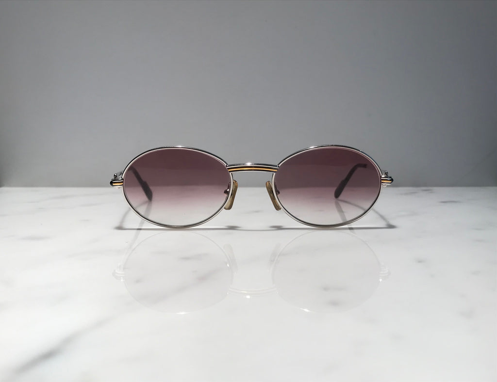 Cartier St Honore Sapphire Platinum Gold Sunglasses Glasses Eyeglasses Frame