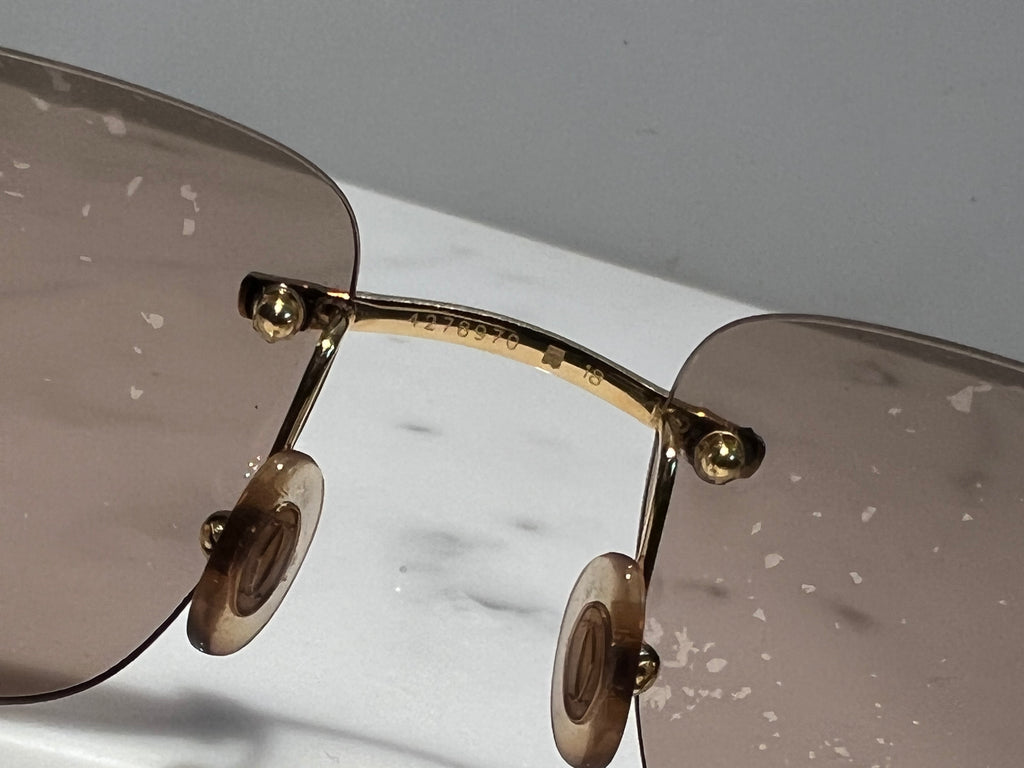 Cartier Panthere Gold Sunglasses Glasses Eyeglasses Frame Wood Buffs