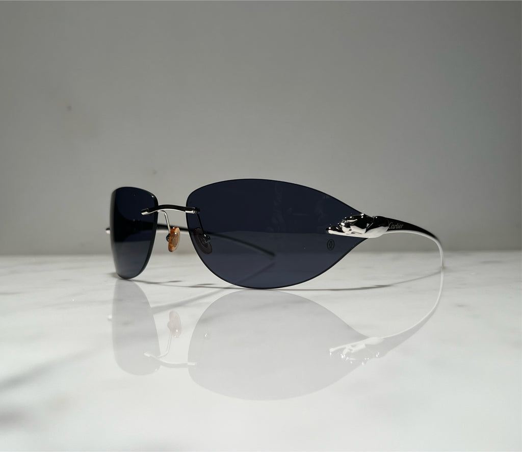 Cartier Panthere C Decor Platinum Sunglasses Glasses Eyeglasses Frame Wood Buffs