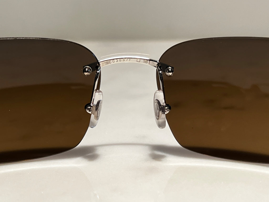 Cartier Brown Buffalo Horn & Platinum Sunglasses