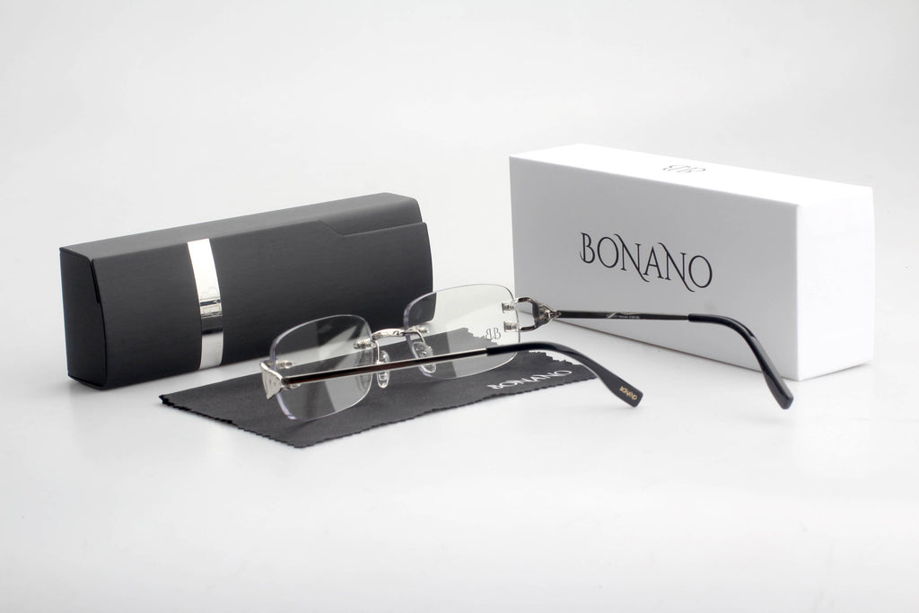 Bonano Venician White Gold Rimless Eyeglasses Frame