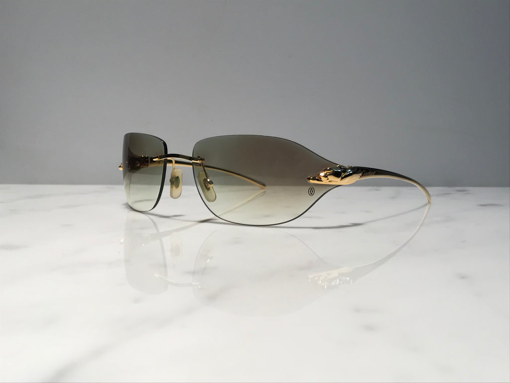 Cartier Rimless Gold Panthere Glasses Sunglasses Eyeglasses