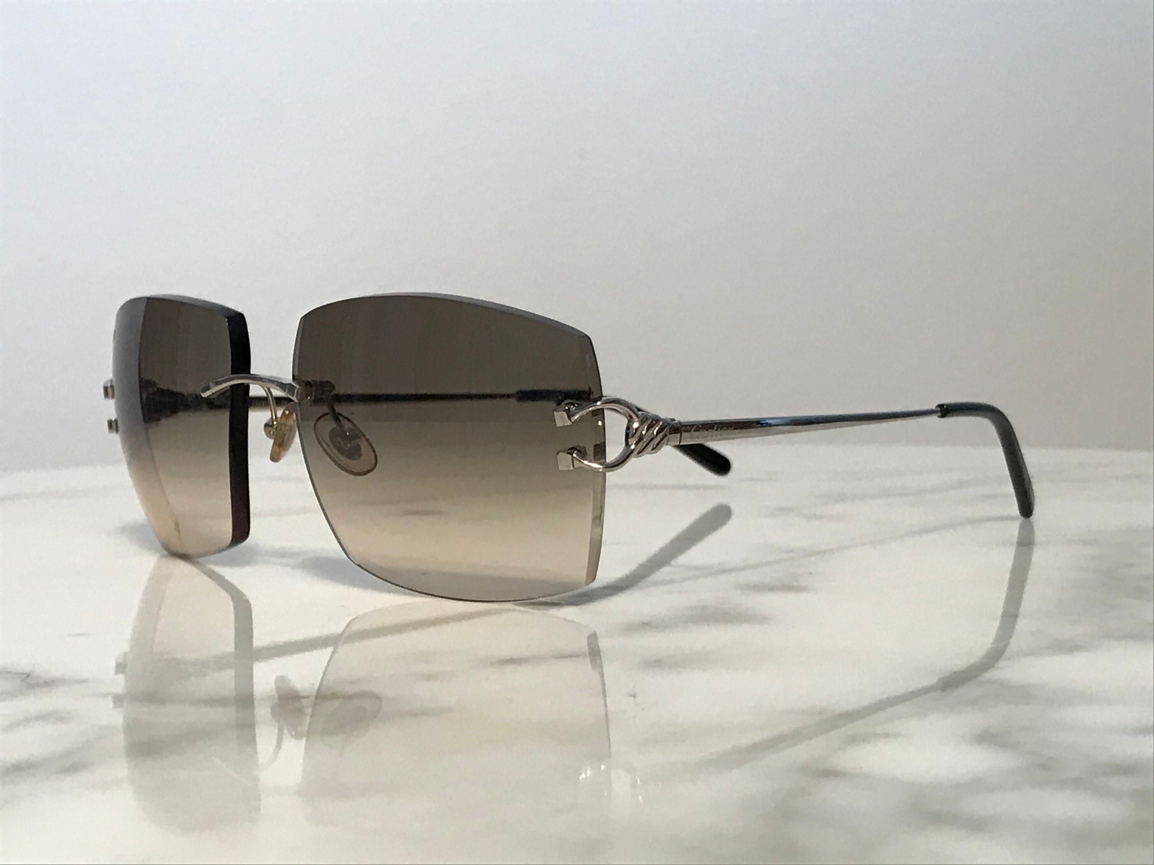 Cartier La Dona 18k Solid White Gold Sunglasses Glasses Frames - Braglia