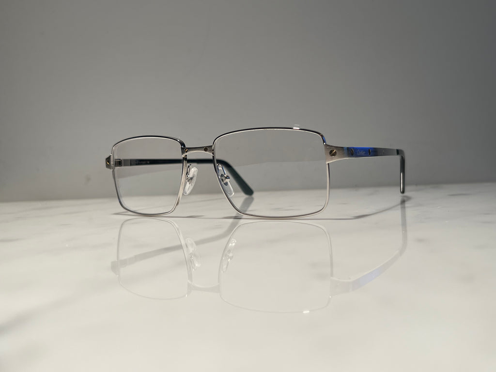 Cartier Santos Full Rim Platinum Sunglasses Glasses Eyeglasses Frame