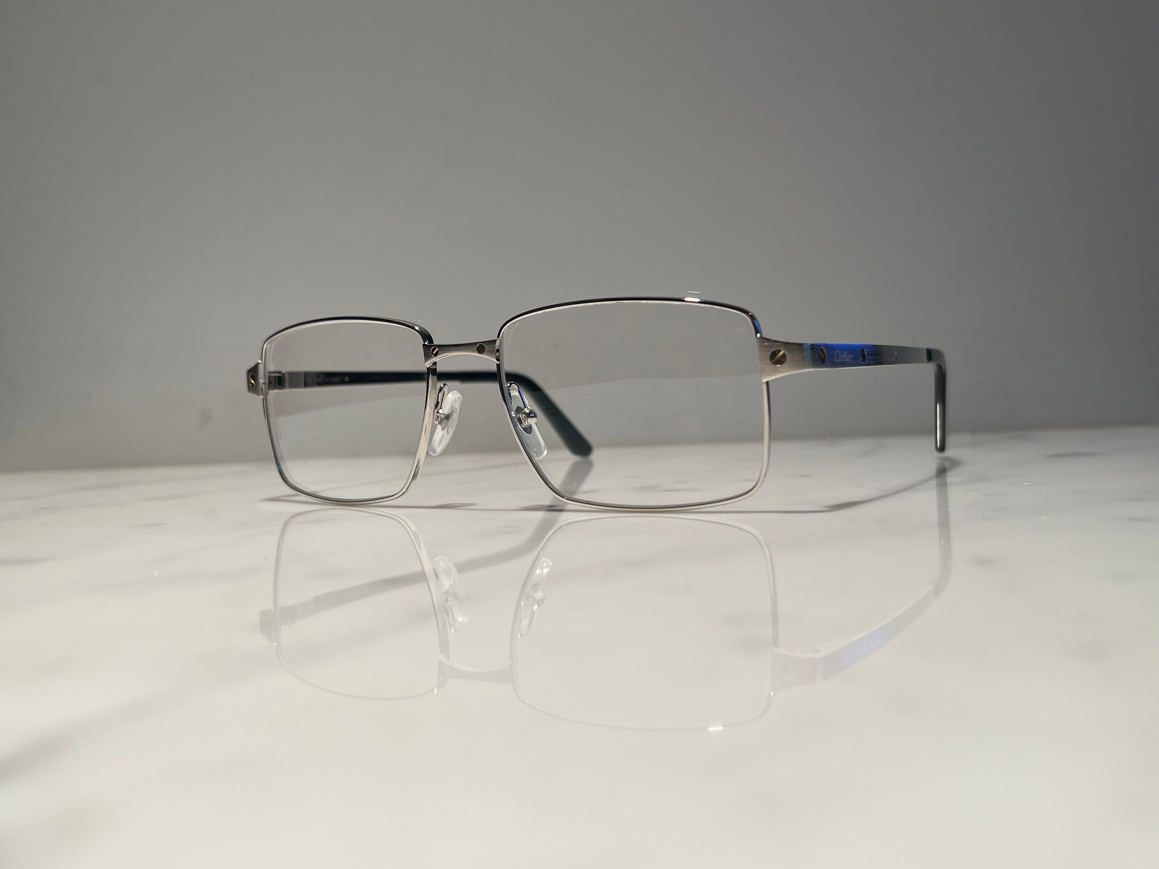 Cartier Santos Full Rim Platinum Sunglasses Glasses Eyeglasses Frame