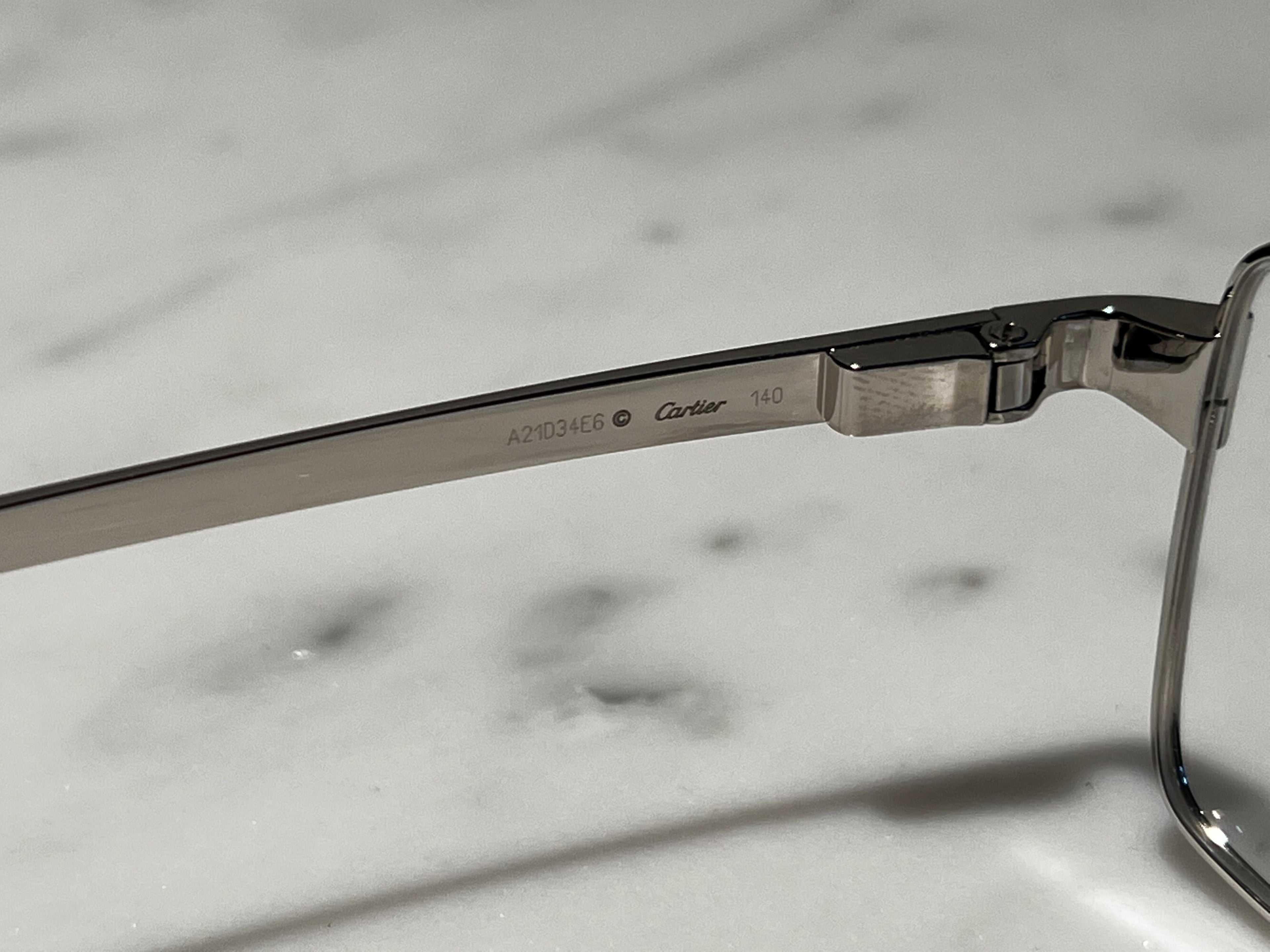 Cartier Santos Full Rim Platinum Sunglasses Glasses Eyeglasses Frame