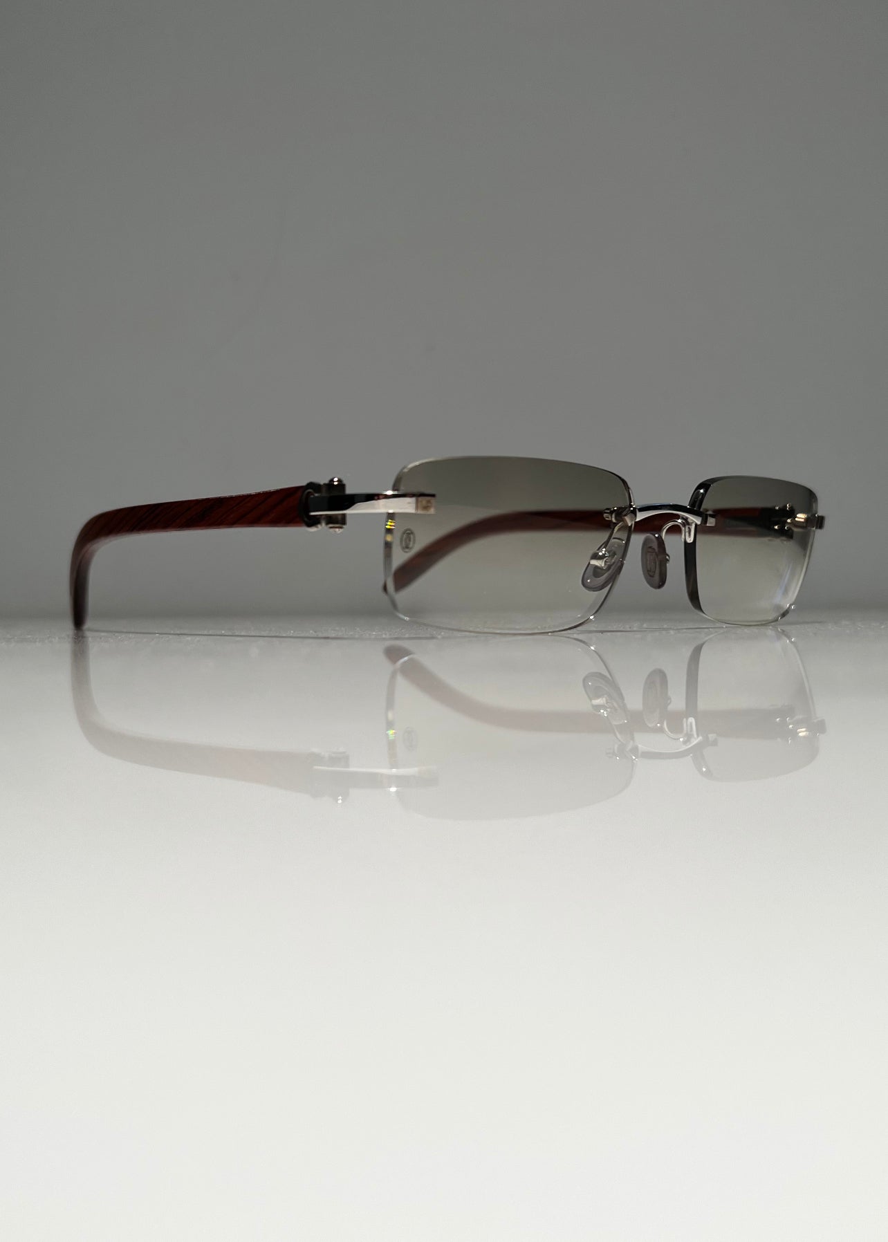 Cartier Rimless Platinum C’decor Vintage Glasses Sunglasses Eyeglasses Buffs