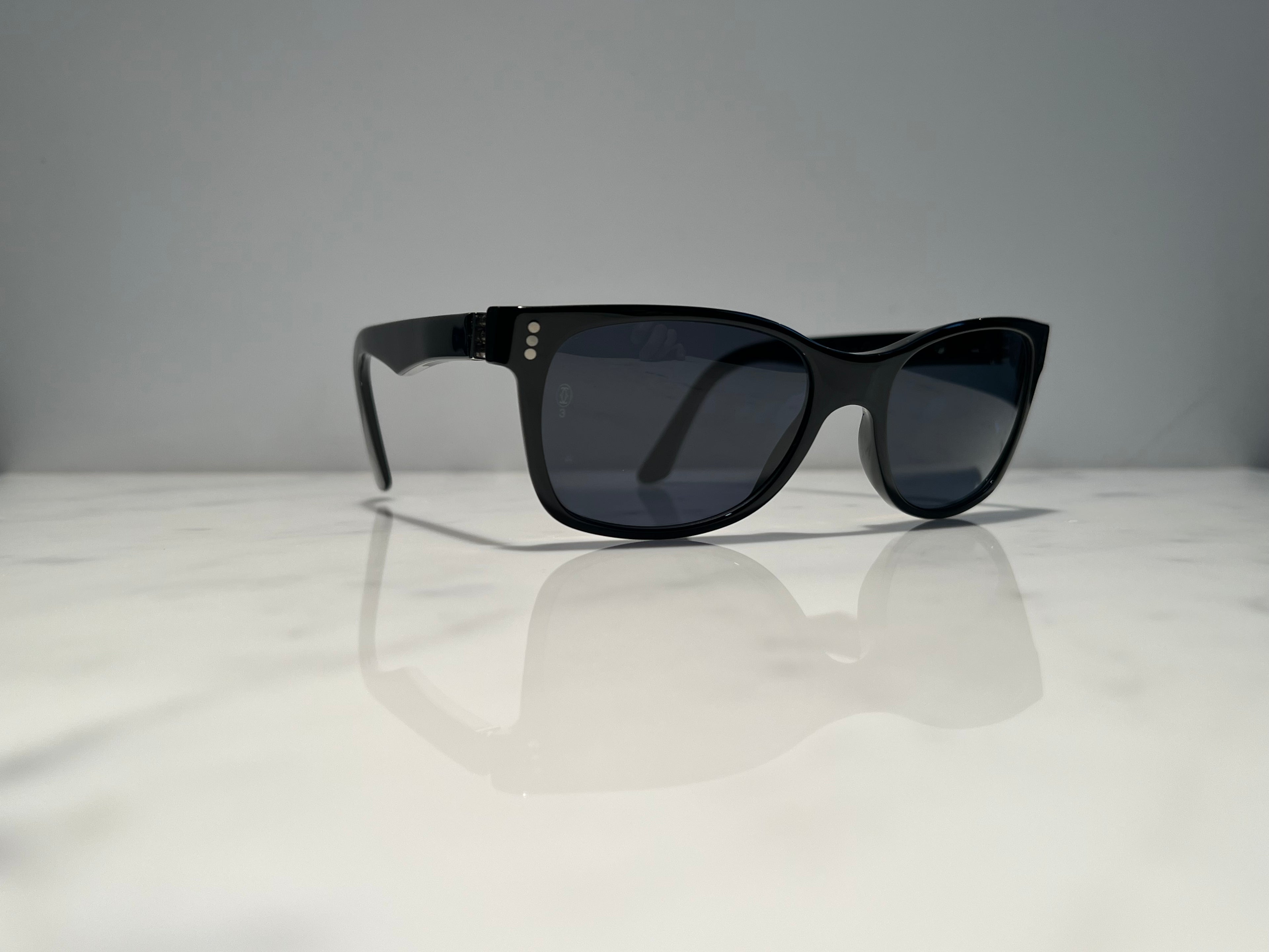 Cartier Duke Square Vintage Glasses Sunglasses Frames Platinum