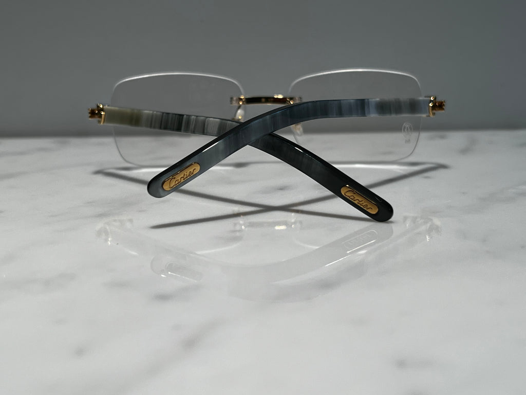 Cartier White Buffalo Gold Vintage Frames Sunglasses Glasses