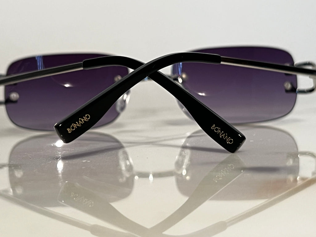 Bonano Venician White Gold Rimless Sunglasses Frame