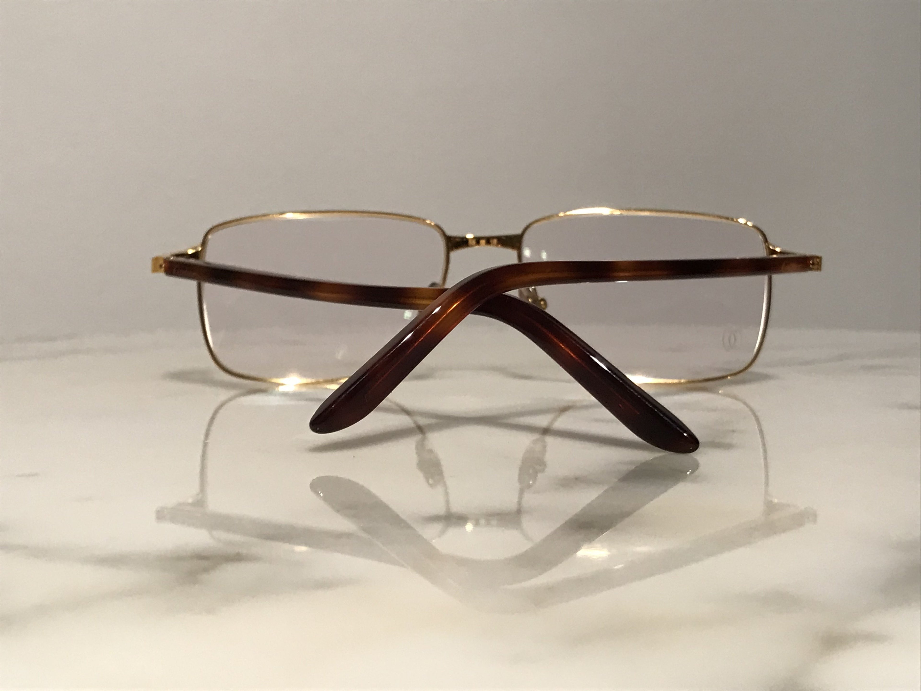Cartier Havana Santos Gold Eyeglasses Sunglasses Frame - Braglia