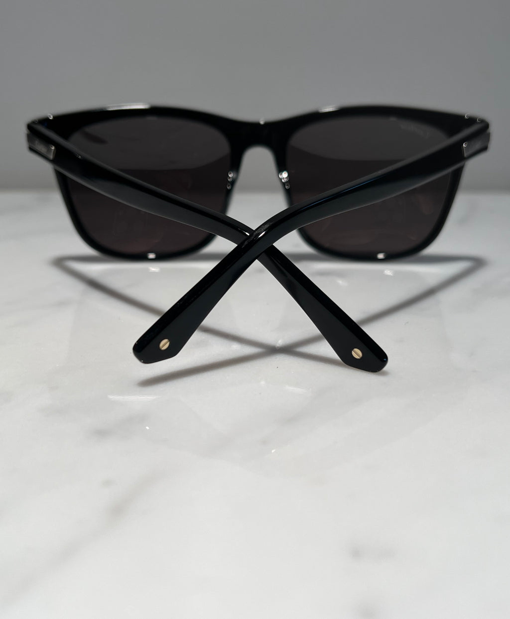 Cartier Santos Square Vintage Glasses Sunglasses Frames Horn Woods Platinum