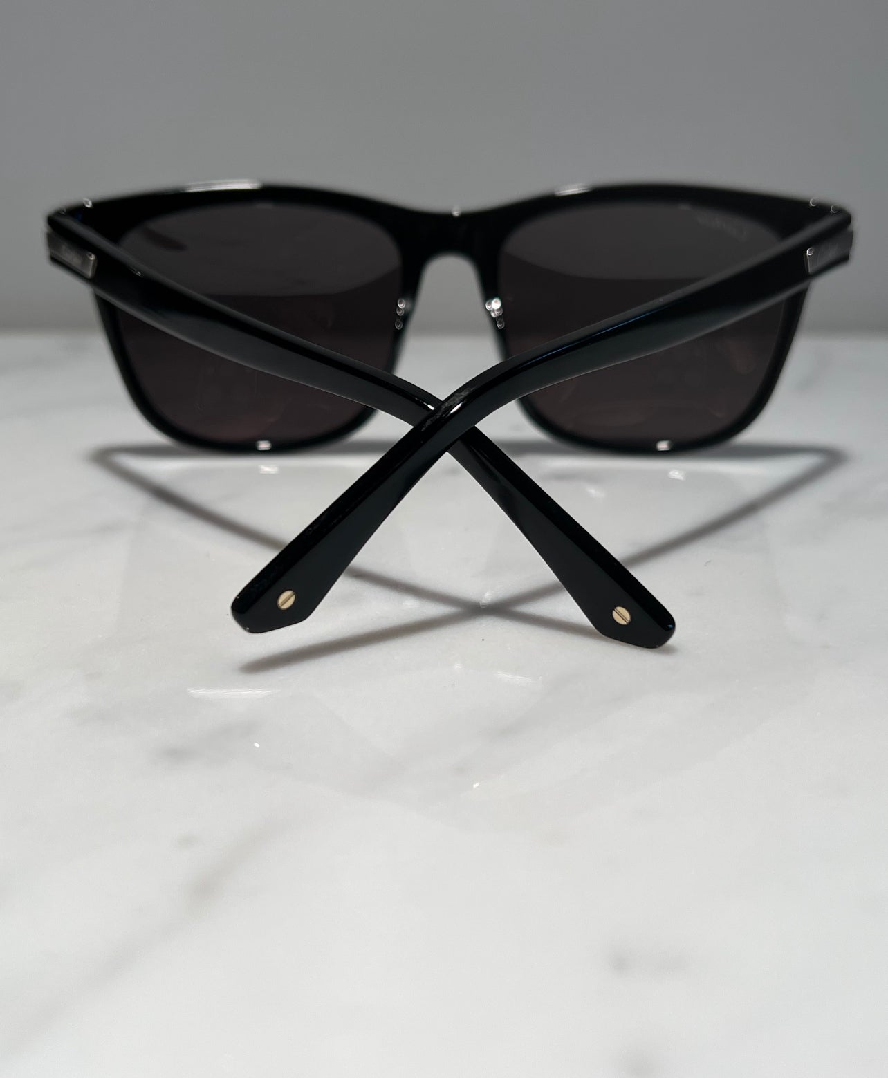 Cartier Santos Square Vintage Glasses Sunglasses Frames Horn Woods Platinum
