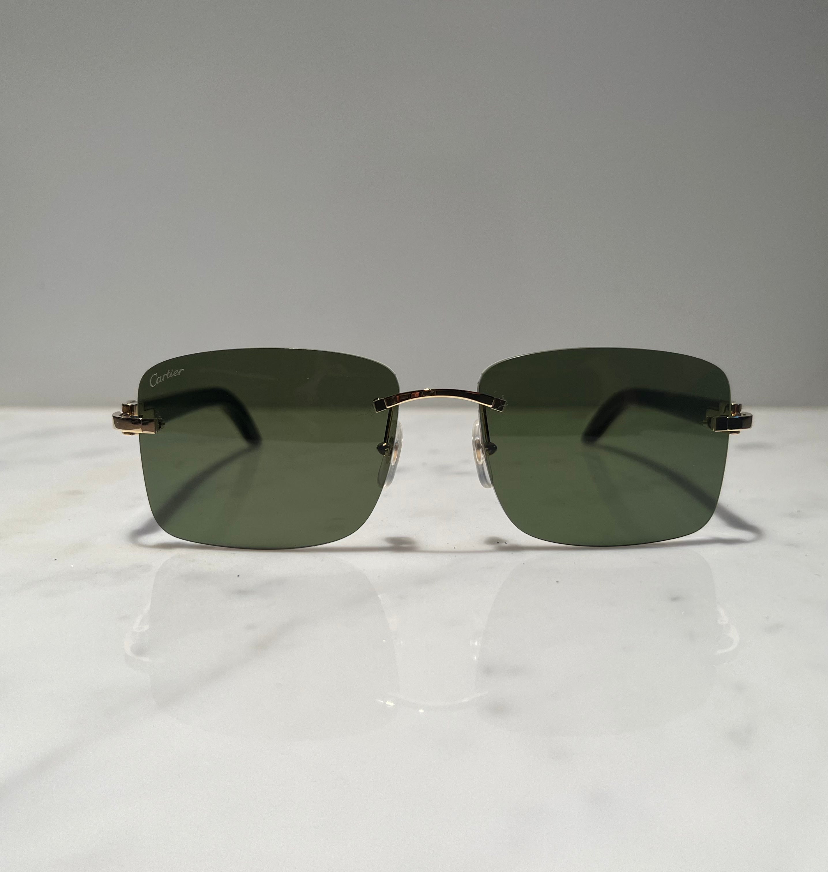 Cartier Rimless White Buffalo Horn 18k Gold  Glasses Sunglasses Eyeglasses Buffs
