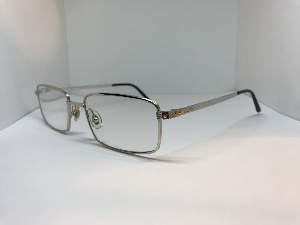 Cartier Santos Platinum Gold Vintage Sunglasses Glasses Eyeglasses Frame - Braglia