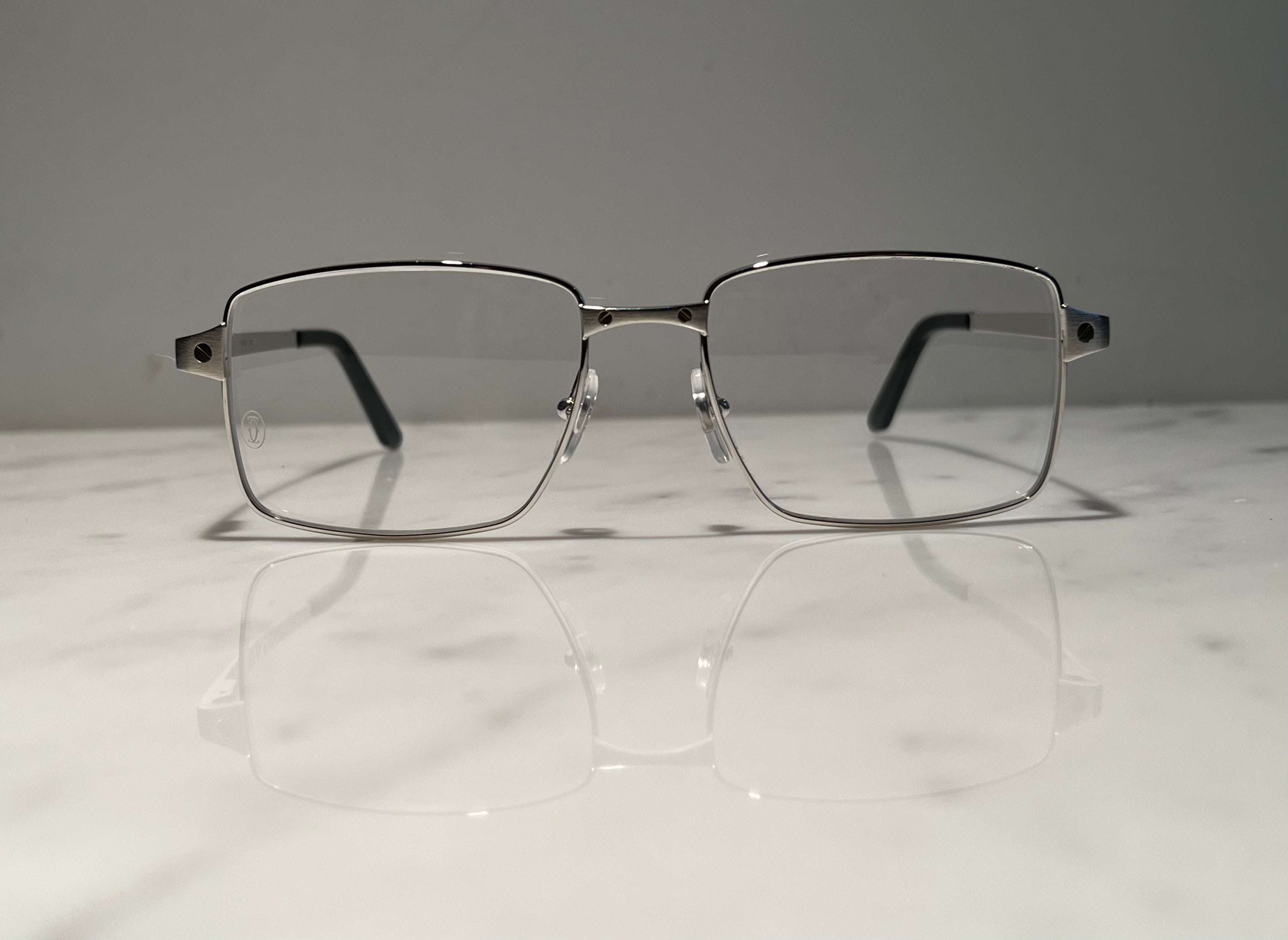 Cartier Santos Full Rim Platinum Sunglasses Glasses Eyeglasses Frame