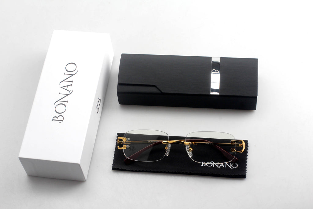 Bonano Venician Gold Rimless Eyeglasses Frame