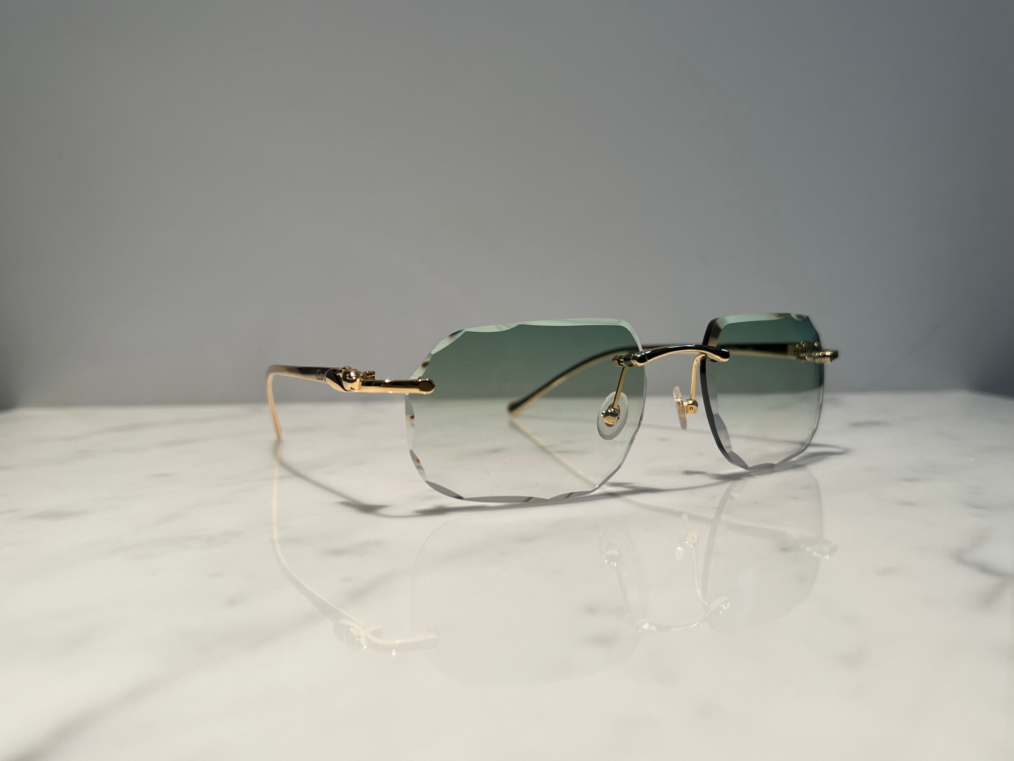 Cartier Panther Vintage C Decor Gold Sunglasses Glasses Eyeglasses Frame